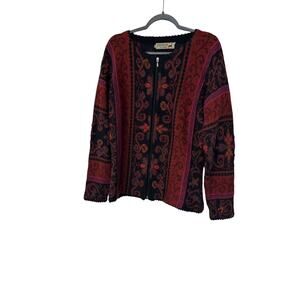 Peruvian Link Alpaca Collection Women’s Full Zip Cardigan Sweater 100% Alpaca L